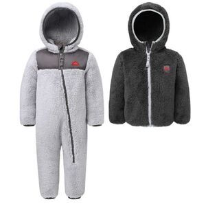 Snozu Boys' Fleece Jacket & Snowsuit 2 Piece, Gray 18M
